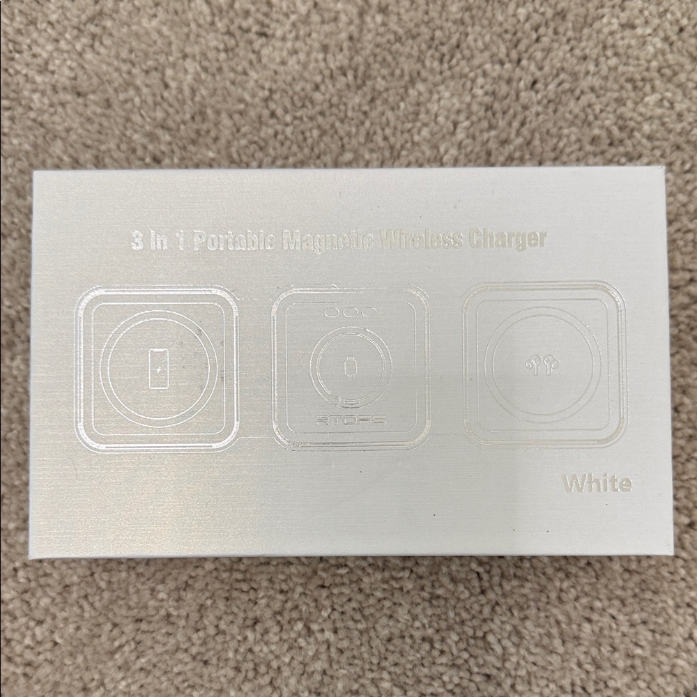 3 in 1 Portable Magnetic Wireless Charger - White